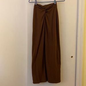 SO High-rise Twist-front Skirt Brown Size XS